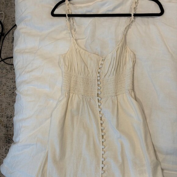 NWOT For Love & Lemons Macaroon Mini Dress XS - Floral Button Mini White/Ivory - Picture 4 of 7
